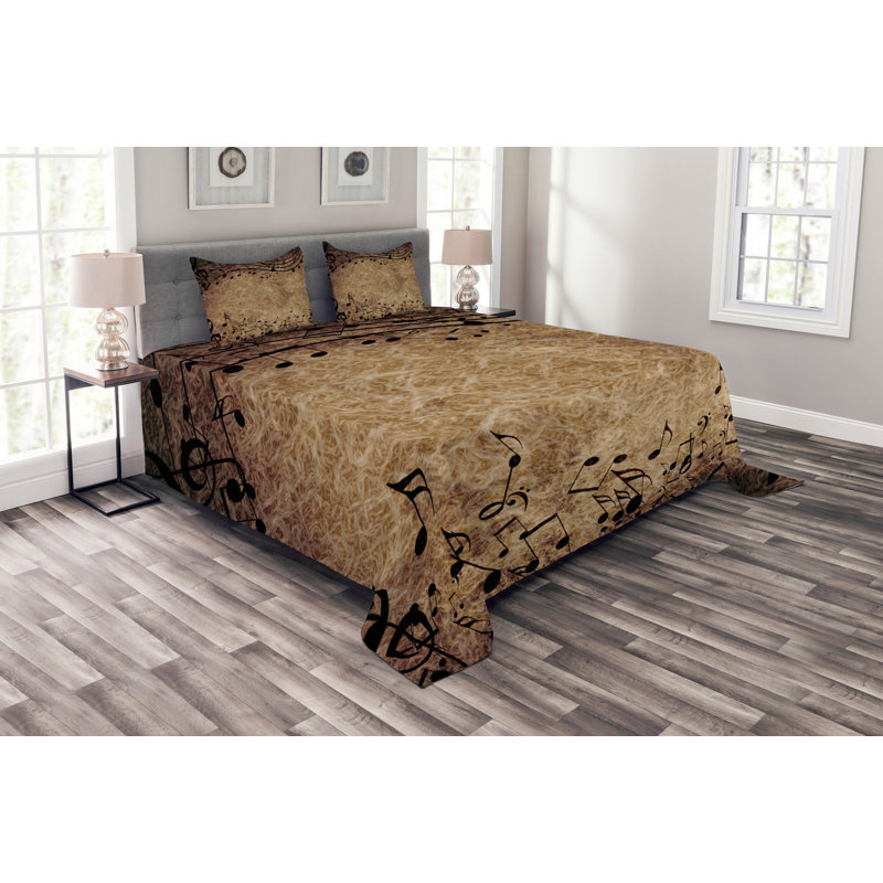 Black/Brown Microfibre Bedspread, 220 x 264 cm
