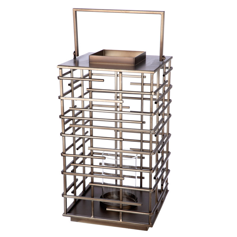 47cm Metal Tabletop Lantern, 57cm H x 26cm W x 26cm D