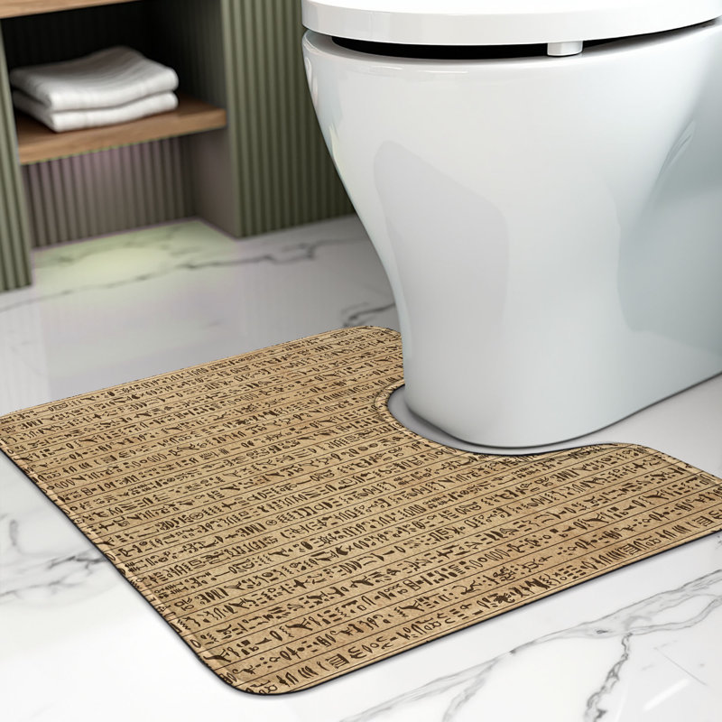 Tapis de salle de bain en forme de U égyptien 20 po brun sable noir