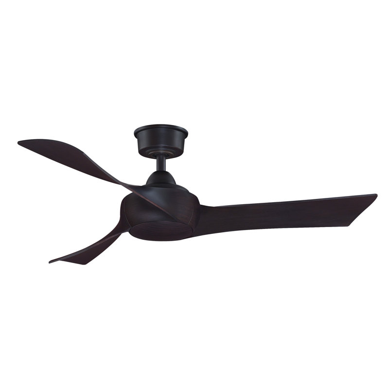 Wrap Custom 48 Inch Indoor/Outdoor Smart Ceiling Fan with Remote Control, Dark Walnut, Matte Greige