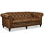 Canapé Chesterfield en cuir véritable à accoudoirs roulés de 88 po Taheem-98464215