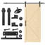 36'' x 84'' Panelled Solid Wood Unfinished Barn Door with Installation Hardware Kit