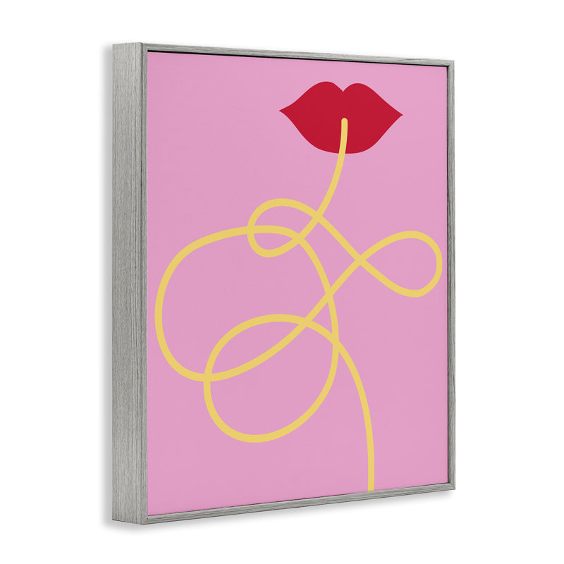  «Pasta Noodle & Lips», art de la giclée encadrée par Daphne Polselli, H 20 po x l 16 po, Estampe numérique Farmhouse