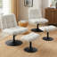Chaise d'appoint rembourrée pivotante avec repose-pieds-2000458037