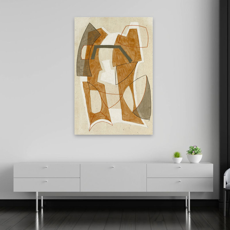 Mid Mid Rust - Art abstrait Mid-Century, H 60 po x l 40 po