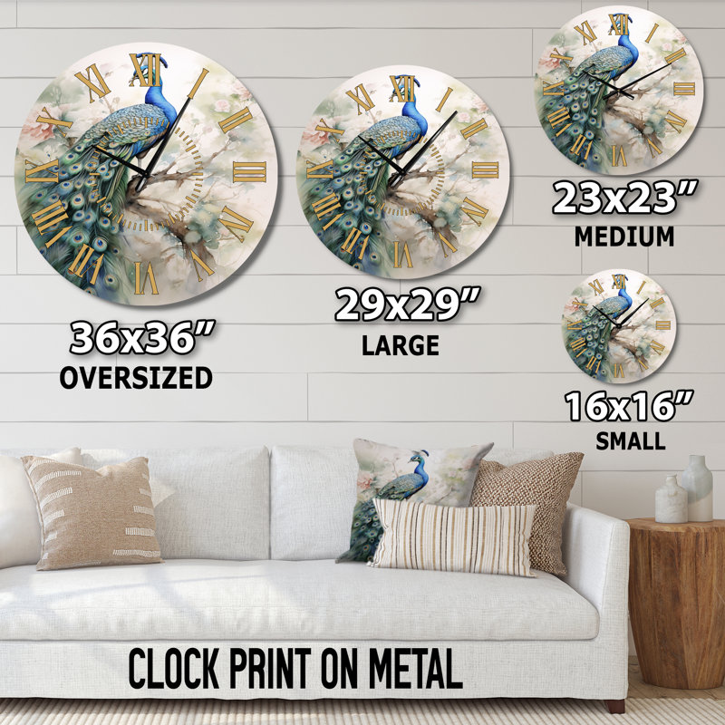 Horloge murale à l'encre bleue II, Surdimensionné