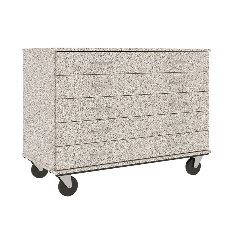 Armoire mobile à 5 compartiments avec roulettes, H 36 po x l 48 po x P 24 po, Gris nébuleux