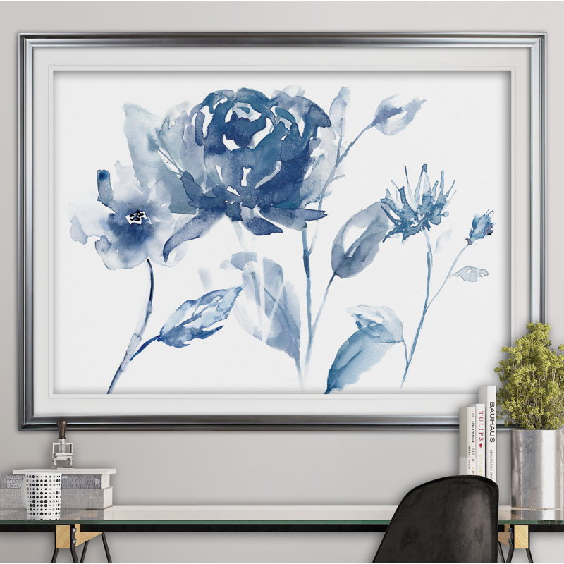 Translucent Blues I - reproduction de cadre photo, Argent, H 20 po x l 24 po x P 1,5 po