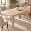 Table de cuisine ovale de style ferme moderne avec rallonge et bords arrondis