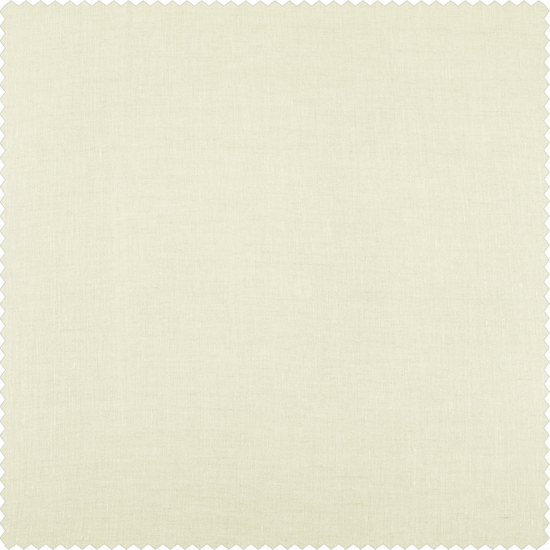 Signature 100% Linen Semi Sheer Curtain Single Panel, 50"W x 108"L, Antique Lace