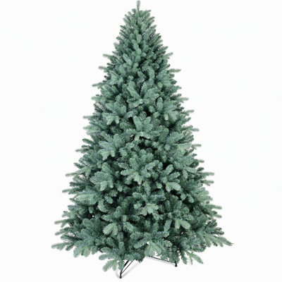 Sapin de Noël de 2,4 m (8 pi) en PE/PVC teinté bleu-vert avec 2458 branches