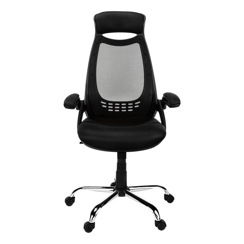 Chaise de bureau contemporaine à hauteur ajustable et pivotante, ergonomique, filet noir, métal, pour une hauteur ergonomique pour les travailleurs, meilleure expérience d'assise