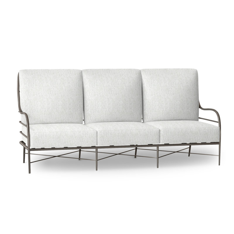 Carmel Aluminum Sofa - Slate Gray, No Welt, Canvas Sand