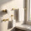5 pièces d'accessoires de quincaillerie de salle de bain avec porte-serviettes et porte-serviettes 