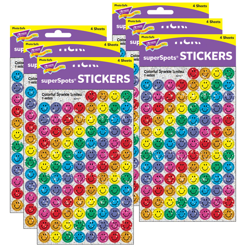 Ensemble 2400 pièces d’autocollants sourires super spots