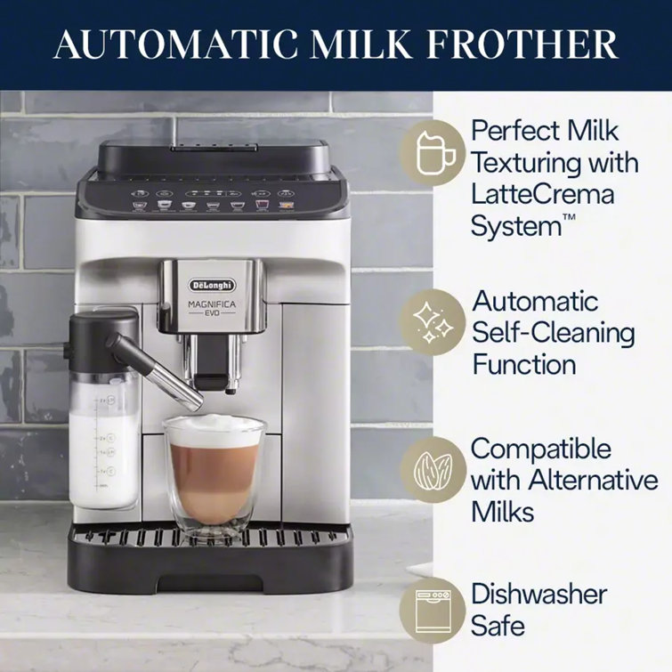 De'Longhi Magnifica Evo with LatteCrema System, Fully Automatic Machine  Bean & Reviews