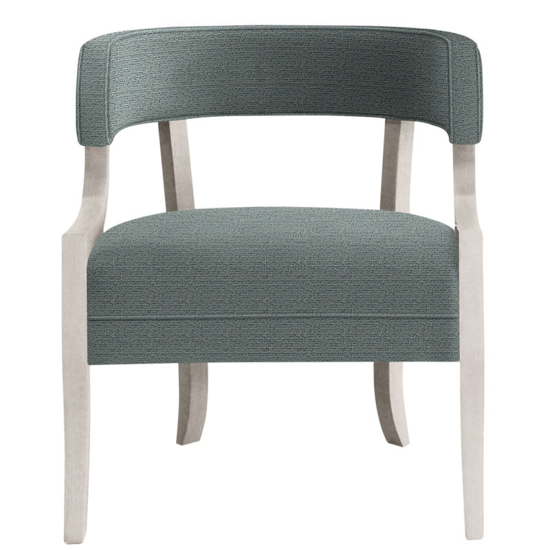 Thom Filicia Home 25"Otisco Chair, Dove Gray, Tuck Cobalt
