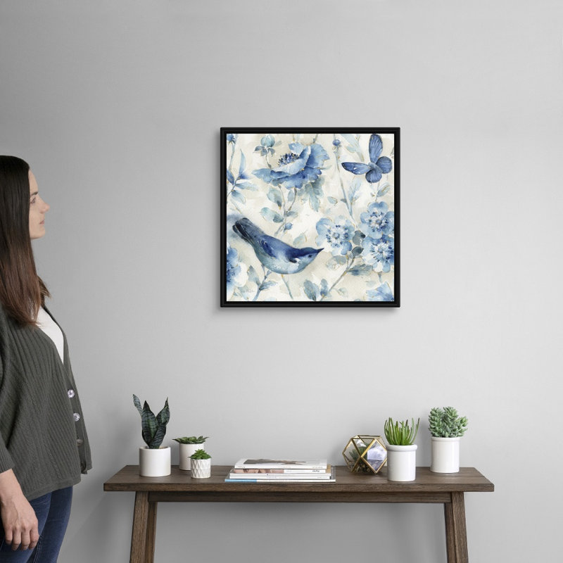 Indigold Xi par Audit Lisa - reproduction d'art sur toile, H 22 po x l 22 po x P 2 po, Toile avec cadre noir