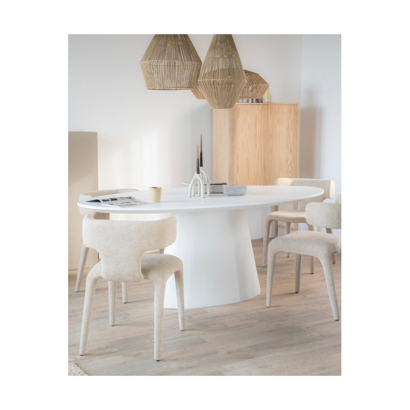 Oval Dining Table, 30" H x 99" L x 43" W