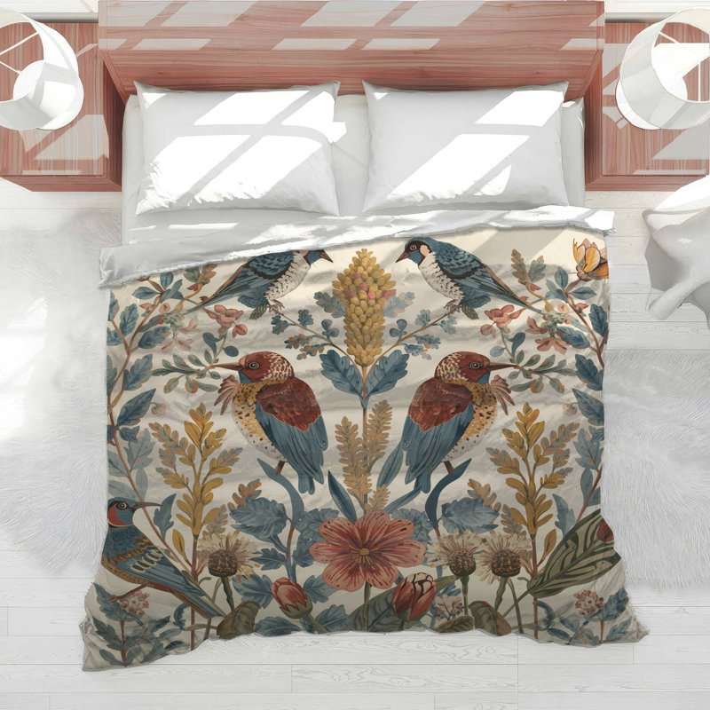 Édredon oiseaux et fleurs sauvages, Simple extra long