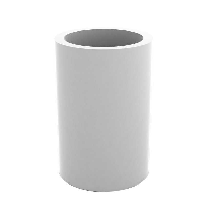 Cilindro Resin Pot Planter, White, 11" H x 5.5" W x 5.5" D