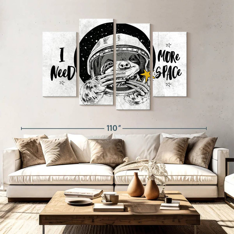 Ketti Funny Space Sloth, 54" H x 84" W