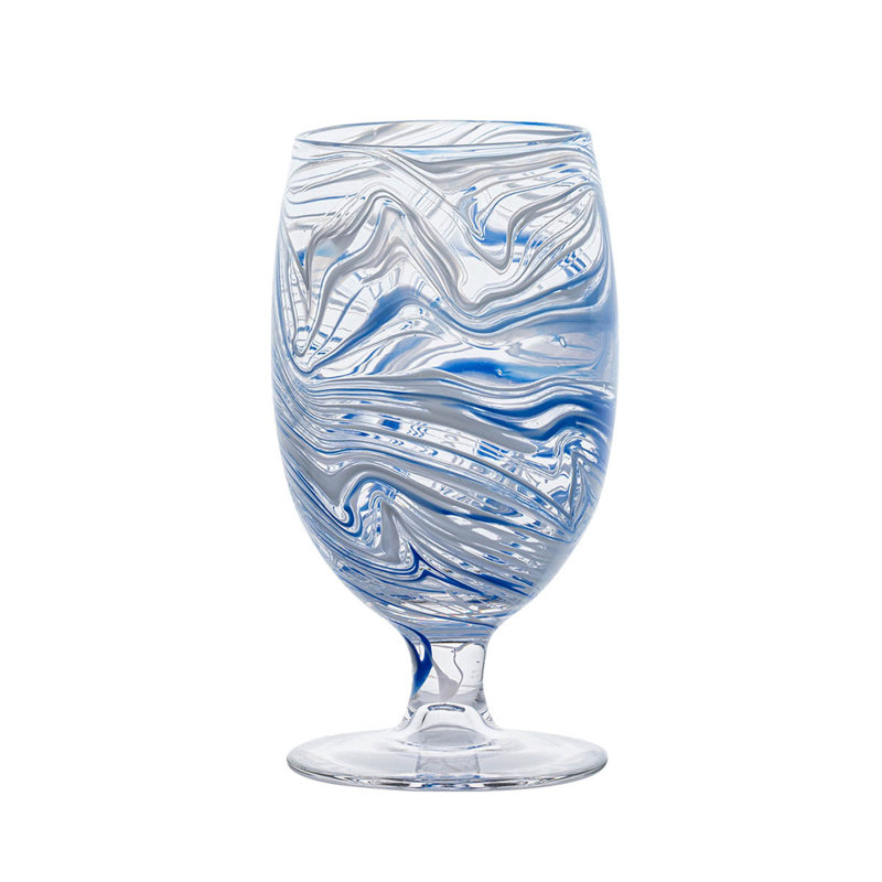 Puro Marbled Goblet, Blue