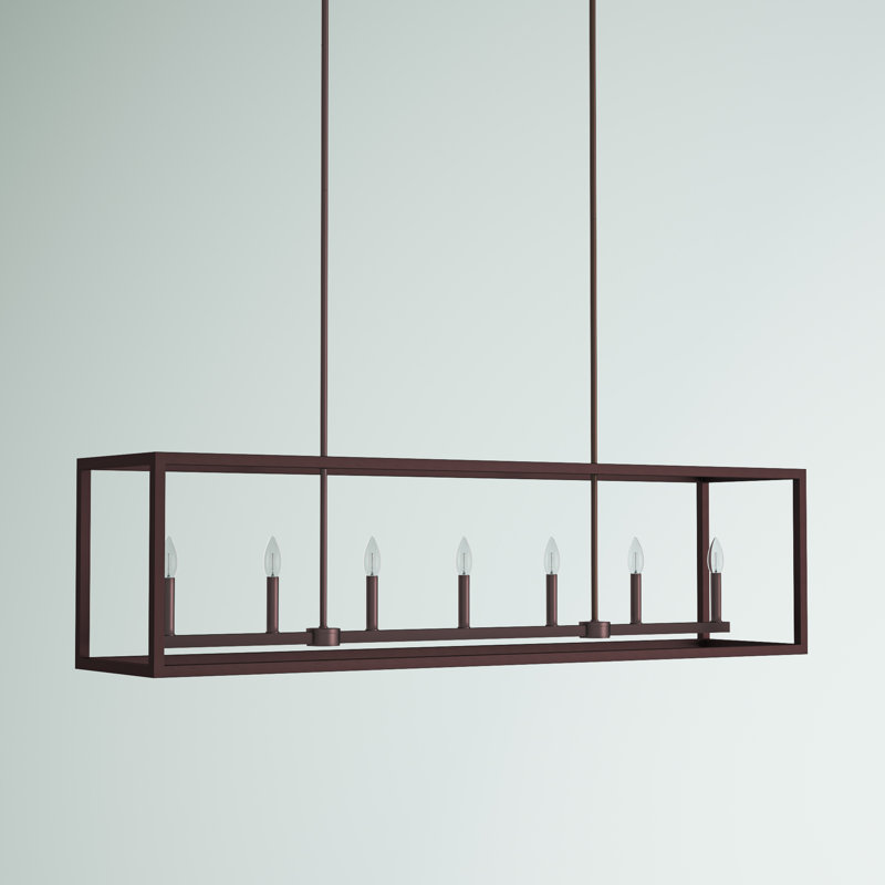 Luminaire suspendu à sept lumières Moffet Street de génération Lighting , Sienne brûlée, Pas Energy Star, Non