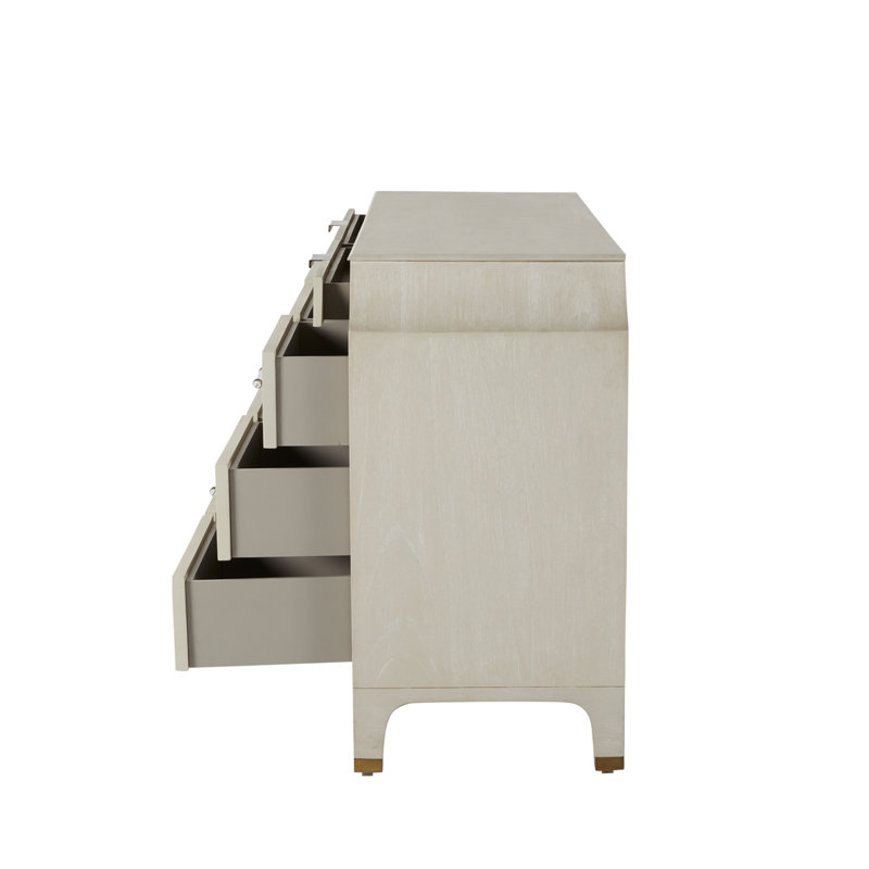 Alexandra 11 Drawer Dresser, Cerused White Light Gray