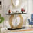 Gold Console Table, Faux Marble Entryway Table Narrow Sofa Table With Geometric Metal Base, 40 Inch Modern Accent Table Entrance Table For Living Room, Hallway, Foyer, Black-766986155