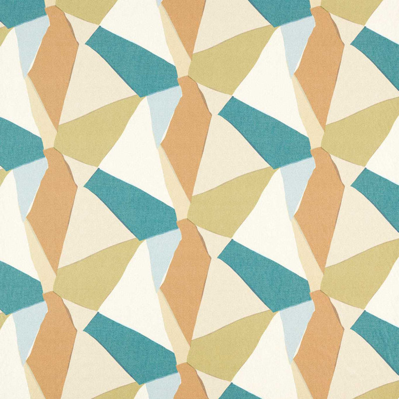 Sumi Reflect Fabric, Marine/Grass/Taupe