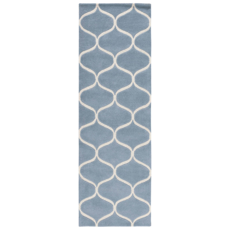 Cannen Hand Tufted Wool Geometric Rug, Runner 2'6" x 8'