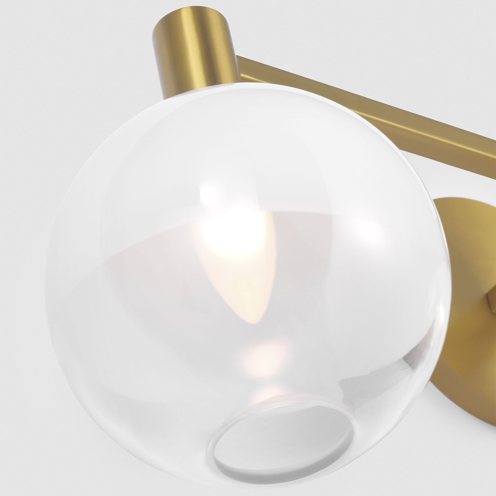 Burnley Vanity Light, Burnished Brass, 9.625" H x 24" W x 7" D, 3 Lights