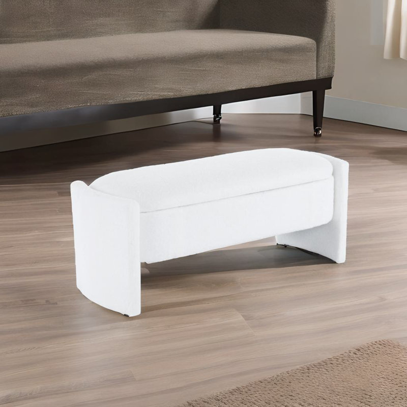 Storage Ottoman Bench, White