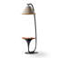Blanc + brun noisette + tissu noir + bois massif + lampes sur pied sans fer