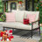 Metal Outdoor&Indoor Person Seating Sofa Patio Loveseat With Wicker Backrest & Cushions