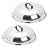 Evo Stainless Steamer/Cooking Covers - Set of 2 Sizes (16" and 13")