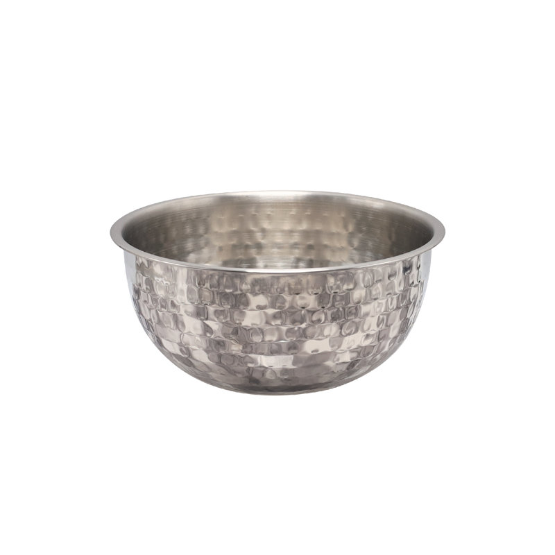 Buckingham Salad Mixing Bowl Stainless Steel with Hammered Effect, 18cm