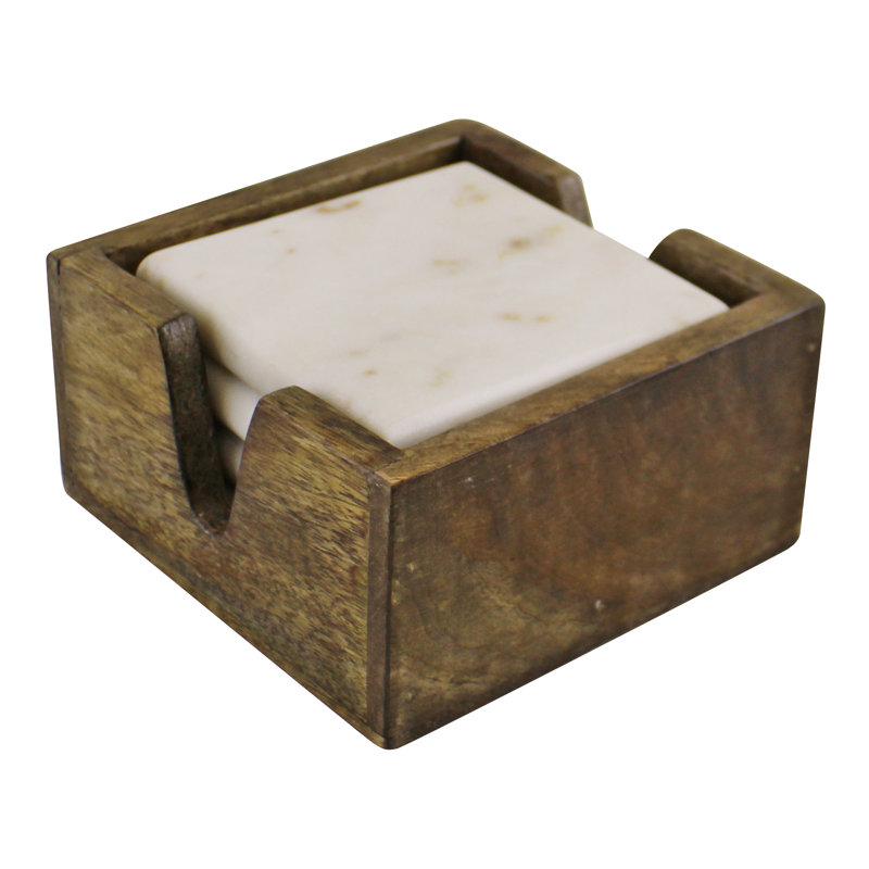 Marble Square 4 Piece Coaster Set