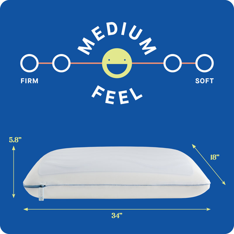 Sealy Dreamlife Memory Foam Gel Medium Firm Pillow, 1, King