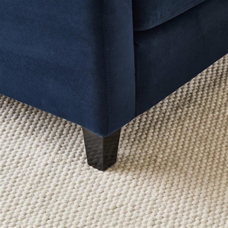 Aharshi Corner Sofa, Ink, Black Oak Legs, Left Hand Facing