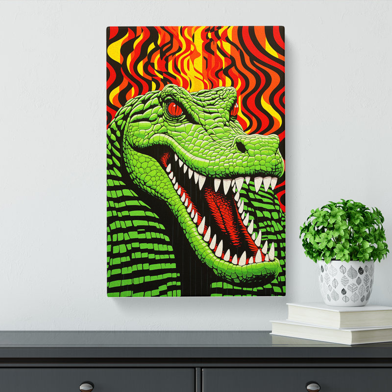 Alligator Op Art - Wrapped Canvas, 76cm H x 50cm W x 3cm D