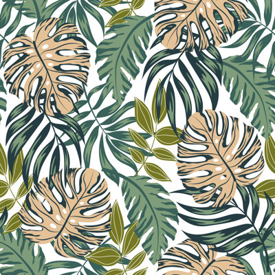 Papier peint feuilles tropicales