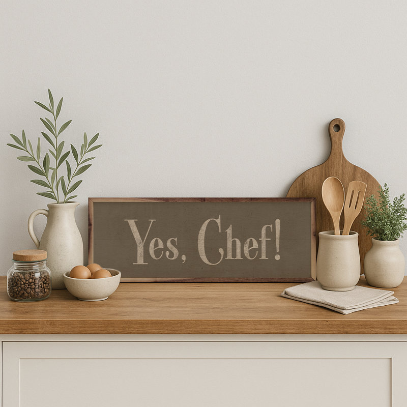 Yes Chef, 12" H x 36" W