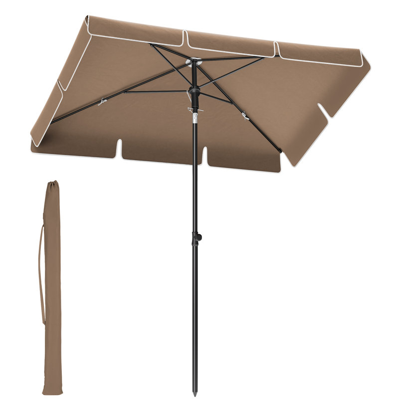 Burdzel Rectangular Market Parasol, Taupe, 240cm H x 200cm W x 125cm D