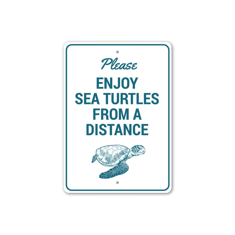 Panneau «Enjoy Sea Turtles», H 14 po x l 10 po x P 0,04 po