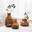Aquista 4" Hand Blown Art Glass Amber Table Vase-993521057