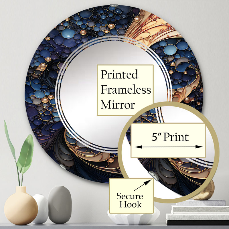Lagerfeld - Miroir mural moderne rond, 24 po x 24 po