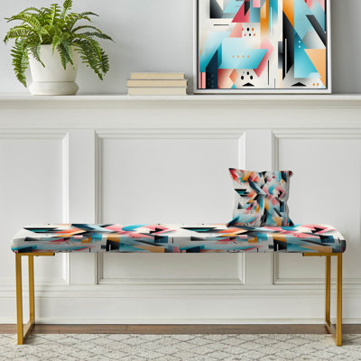 Multicolore couleur pastel géométrique Fusion - banc géométrique rembourré or