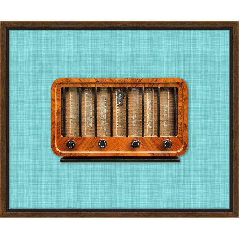 « rétro radio iv », reproduction d’impression encadrée, Bleu